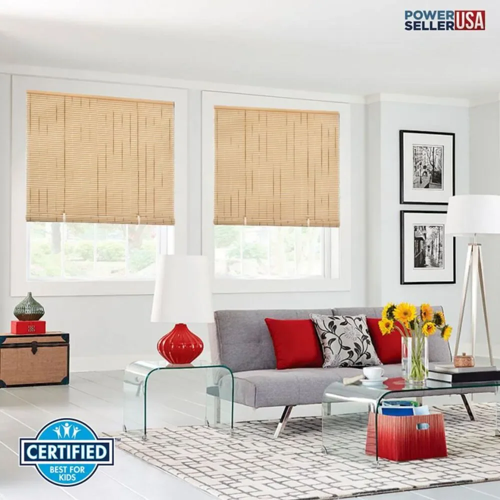 PowerSellerUSA Light Filtering Cordless Rollup Window Blinds, 72L x 36W Inches